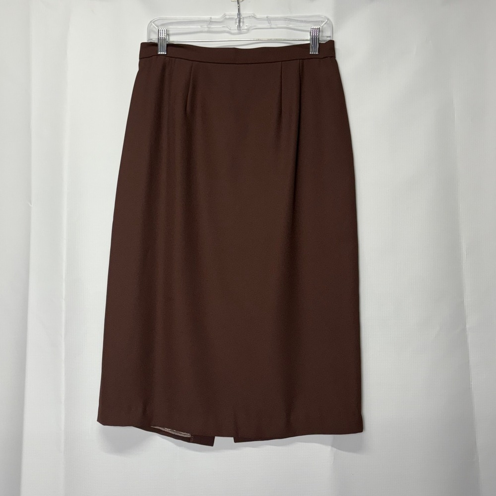 Vintage Kim Rogers Pencil Skirt Womens 12 Brown Career Work Office Professional‎